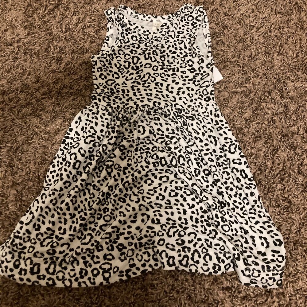 Kate Quinn White Animal Print Dress 12-18 Months 95% Bamboo Viscose 5% Lycra